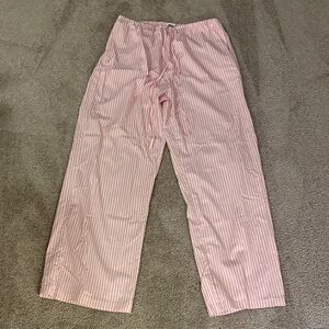 American Eagle Outfitters Pink and White Striped Lounge Pants